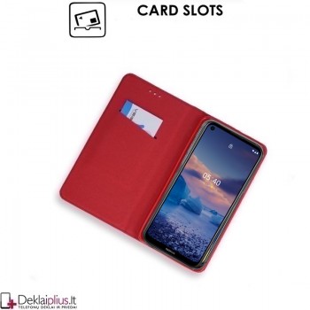 Telone smart magnet atverčiamas dėklas - raudonas (Nokia 5.4)